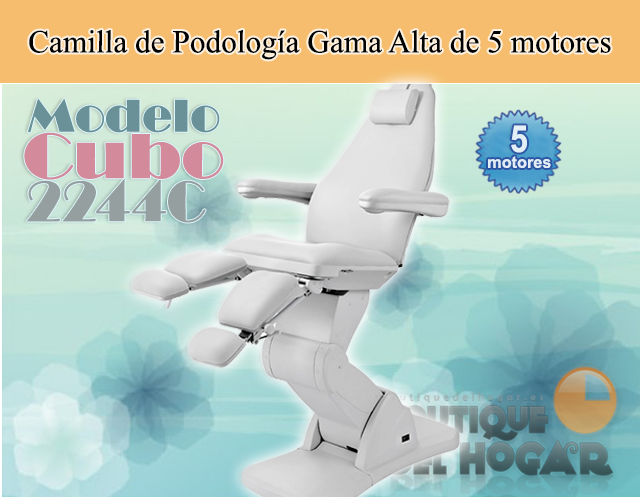 Camilla de Estética Gama Alta de 5 motores con agujero facial Modelo Cubo 2244C