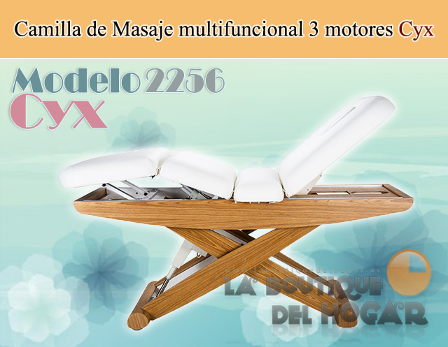 Camilla de masaje multifuncional de 3 motores con acabado de madera Cyx Modelo 2256