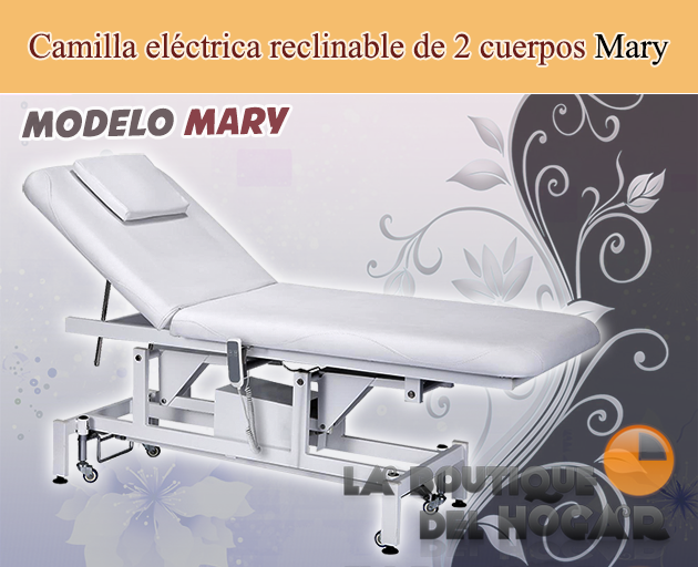 Camilla de masaje eléctrica de 2 cuerpos con 1 motor y agujero facial Modelo Mary