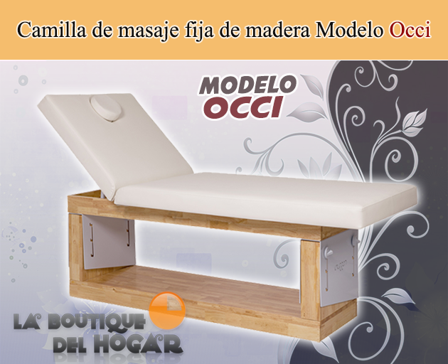 Camilla de masaje fija de 2 cuerpos con base de madera maciza Modelo Occi