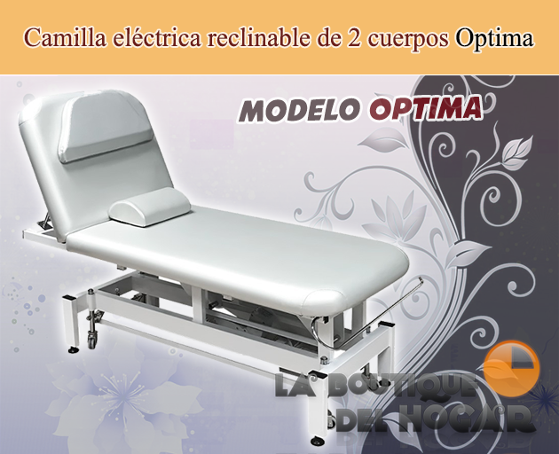 Camilla de masaje eléctrica de 2 cuerpos con 1 motor y agujero facial Modelo Optima