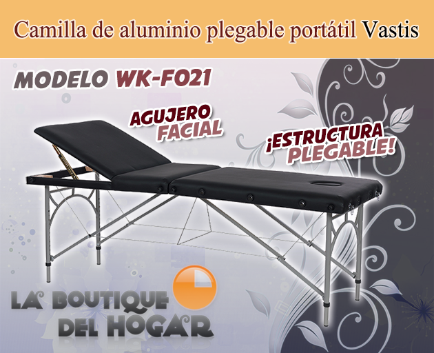 Camilla de aluminio plegable portátil de 3 cuerpos Vastis Modelo WK-F021