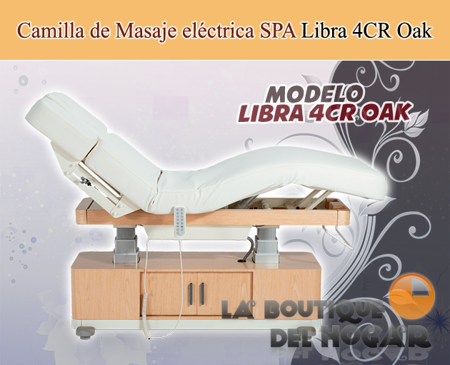 Camilla de Masaje eléctrica SPA con 4 motores y agujero facial Libra 4CR Oak