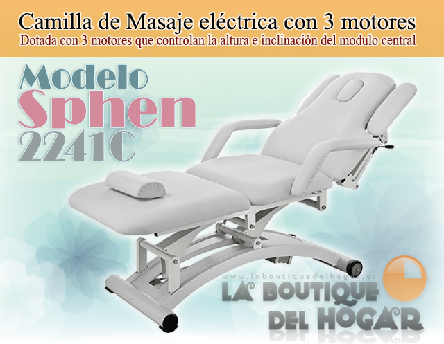 Camilla de Masaje eléctrica con 3 motores y agujero facial Modelo Sphen 2241C