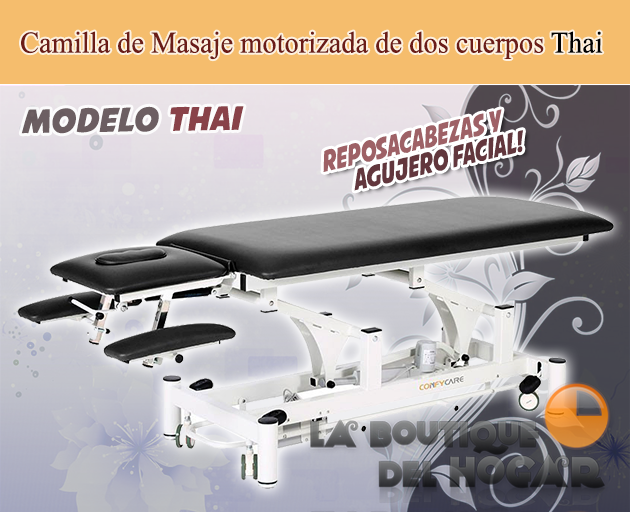 Camilla de masaje eléctrica de 2 cuerpos con 1 motor y agujero facial Modelo Thai