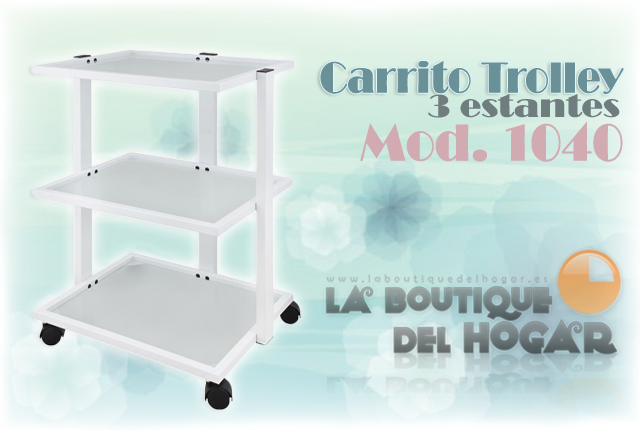 Carrito de belleza Trolley con 3 estantes Modelo 1040