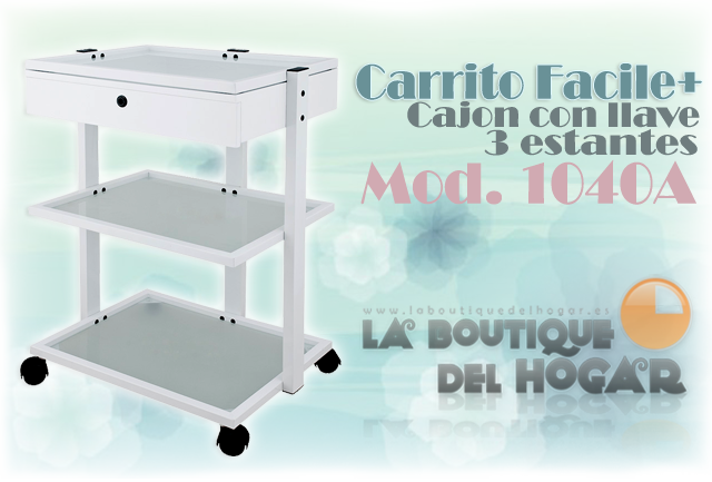 Carrito de belleza Trolley con 3 estantes Modelo 1040