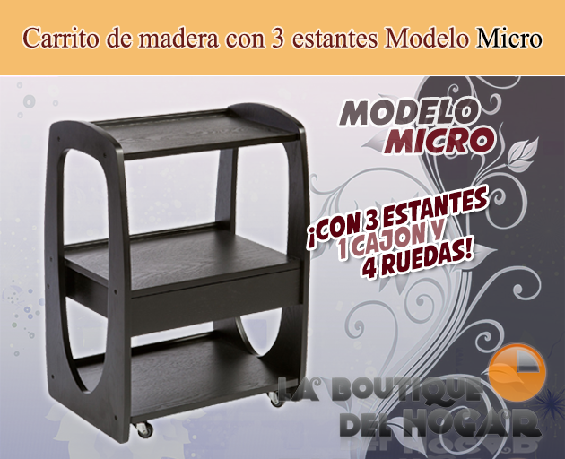 Carrito de Estética y Spa de 3 estantes Modelo Micro