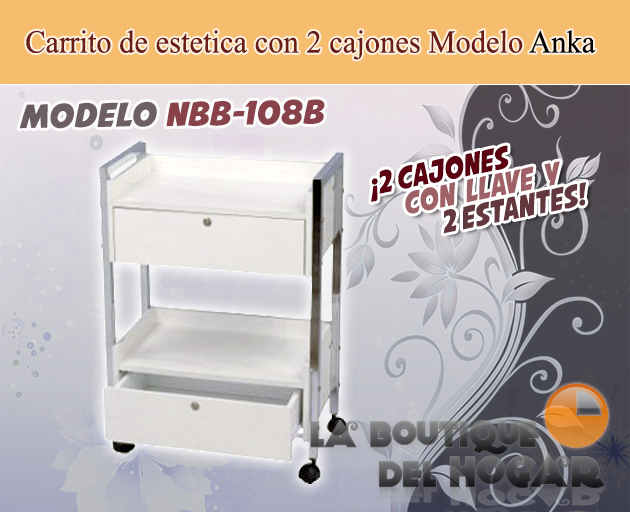 Carrito de estetica con 2 cajones Modelo Anka