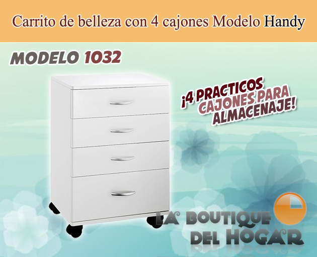 Carrito de belleza Trolley con 3 estantes Modelo 1040