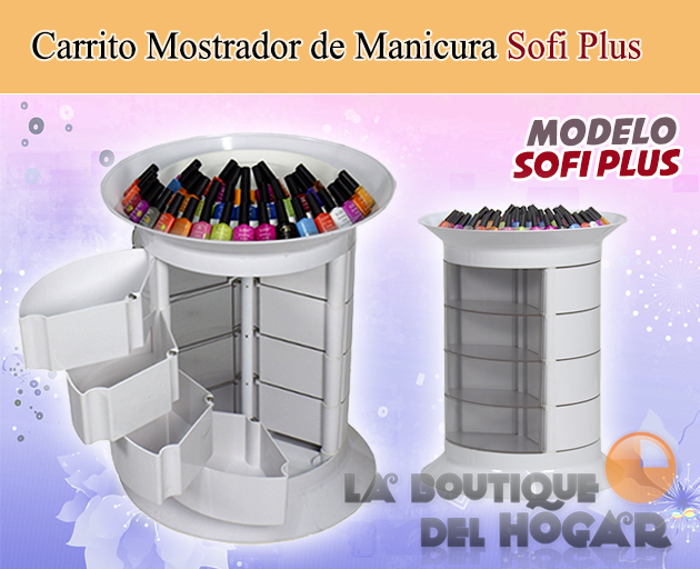 Carrito Mostrador de Manicura y Pedicura Modelo Sofi Plus color Blanco