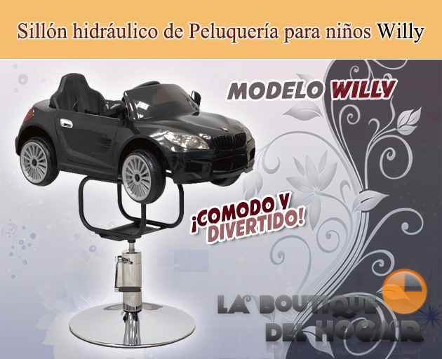 Sillón de Peluquería hidráulico con diseño de cochecito para niños Modelo Willy