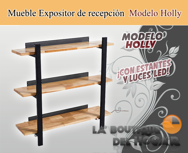 Mueble Estantería con LED y estantes Organic Collection Modelo Holly