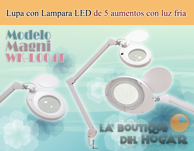Lupa con Lampara LED de 5 aumentos con luz fría y brazo articulado Magni WK-L004