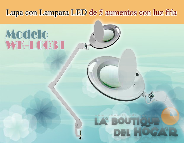 Lámpara lupa LED de luz fría con lupa de 3 aumentos y punto focal