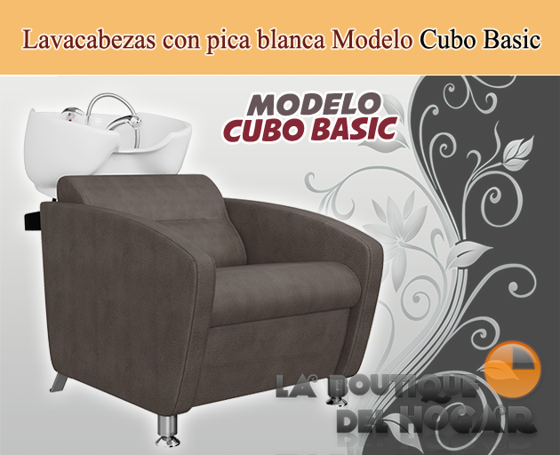 Lavacabezas Con Respaldo Ergonómico Modelo Cubo Basic color Marrón grisáceo