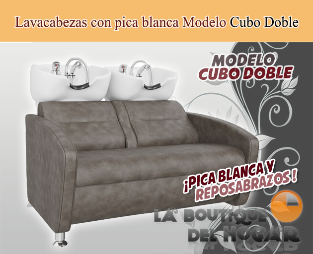 Lavacabezas Cubo Doble con pica blanca Modelo Color Marrón Grisáceo