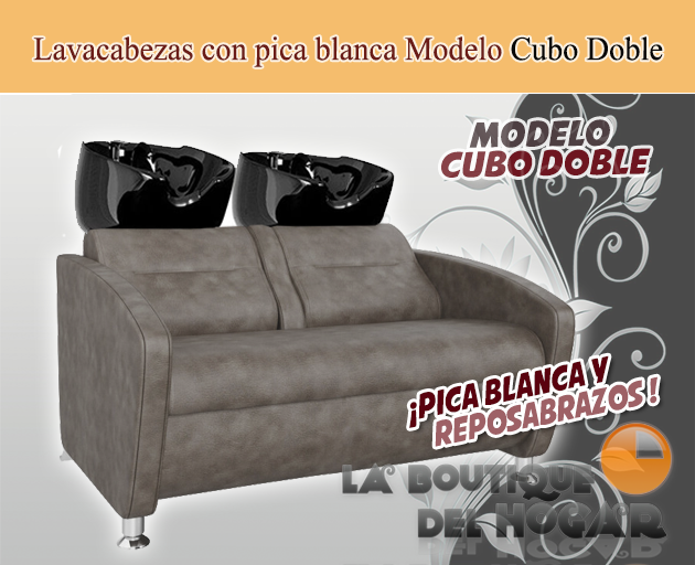 Lavacabezas Cubo Doble con pica negra Modelo Color Marrón Grisáceo