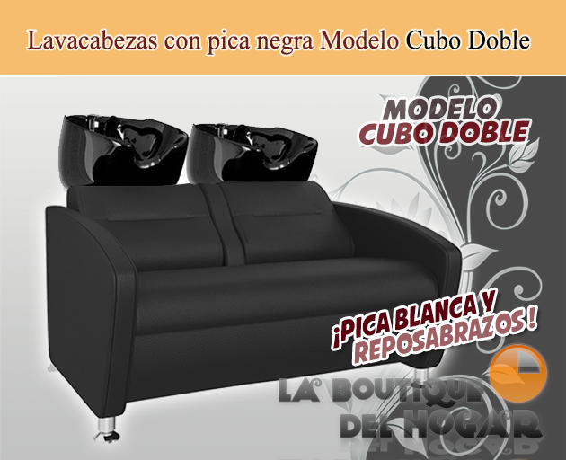 Lavacabezas Cubo Doble con pica negra Modelo Color Negro