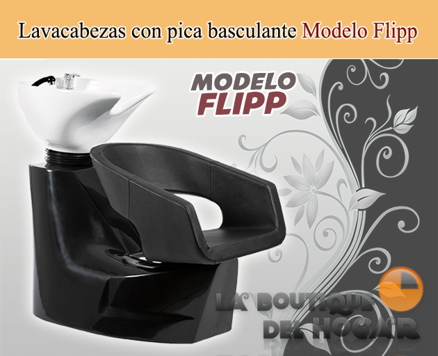 Lavacabezas con pica blanca y asiento ergonómico Modelo Flipp