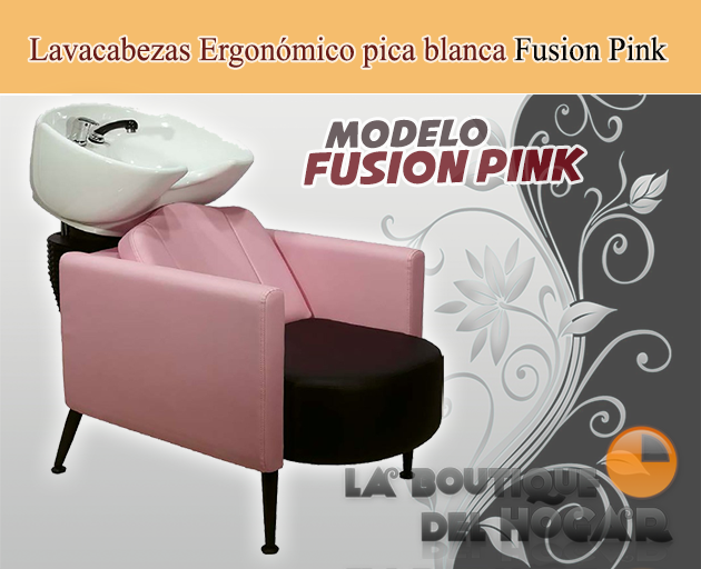 Lavacabezas con pica blanca y respaldo ergonómico Modelo Fusion Pink