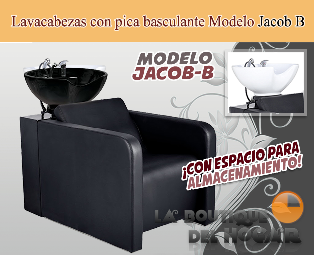 Lavacabezas con pica basculante y espacio de almacenaje Modelo Jacob B