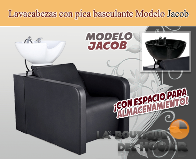 Lavacabezas con pica basculante y espacio de almacenaje Modelo Jacob