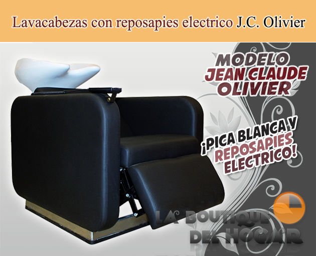 Lavacabezas Gama Alta con pica blanca y reposapies eléctrico Modelo Jean Claude Olivier