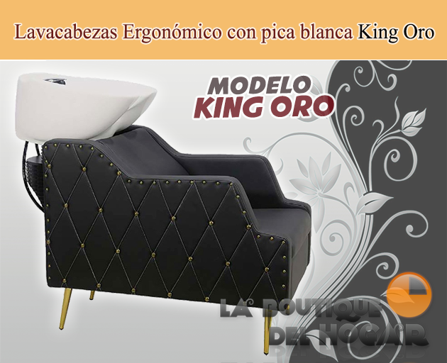 Lavacabezas con pica blanca y respaldo ergonómico Modelo King Oro