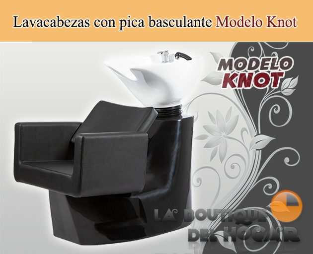 Lavacabezas con pica blanca y respaldo ergonómico Modelo Knot