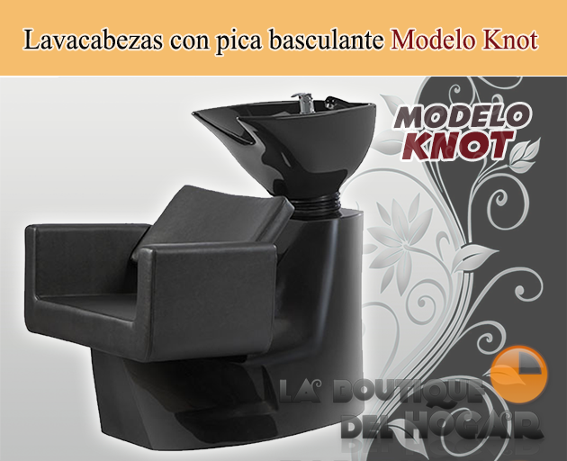 Lavacabezas con pica negra y respaldo ergonómico Modelo Knot