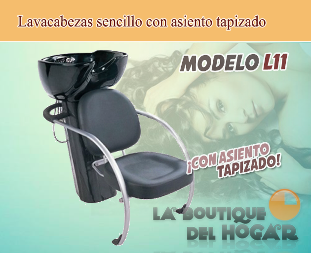 Lavacabezas sencillo de 1 seno con asiento tapizado Modelo L11