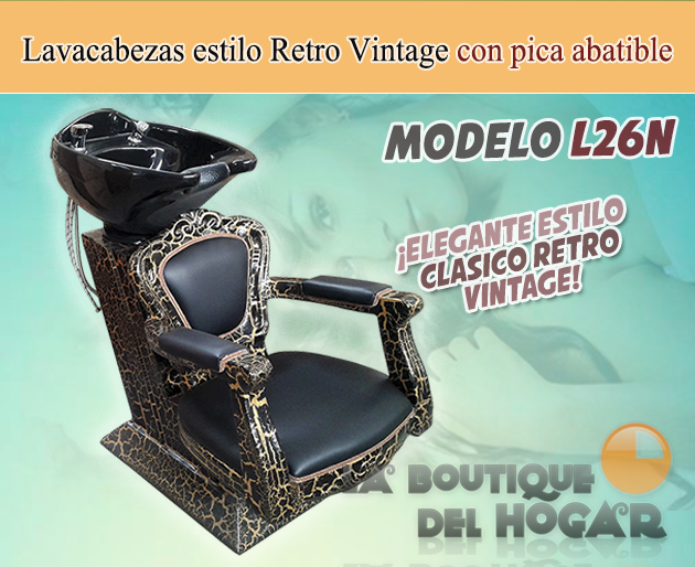 Lavacabezas Clásico estilo Retro Vintage con pica abatible Modelo L26N