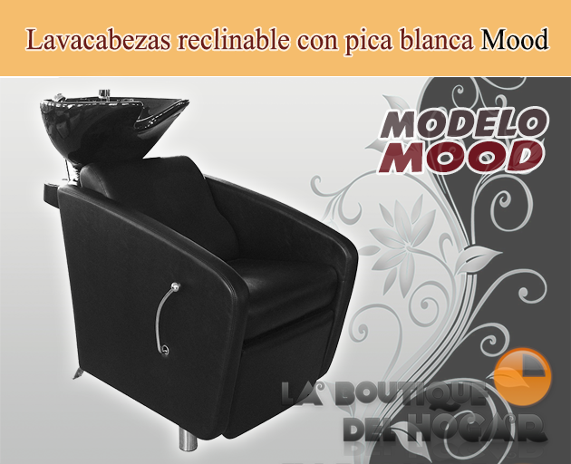 Lavacabezas con pica negra y respaldo ergonómico Modelo Mood