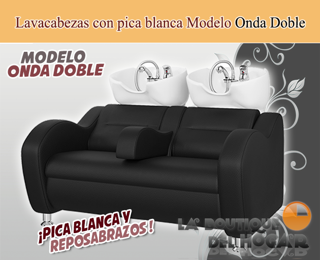 Lavacabezas Onda Doble con pica blanca Modelo NBB-PM06 - Color Negro