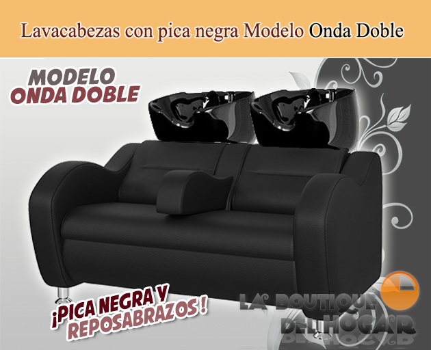 Lavacabezas Onda Doble con pica Negra Modelo NBB-PM06 - Color Negro