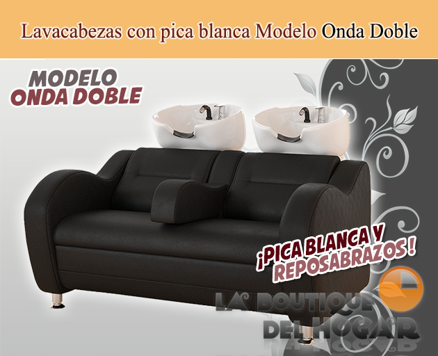 Lavacabezas Onda Doble con pica blanca Modelo NBB-PM06 - Color Negro