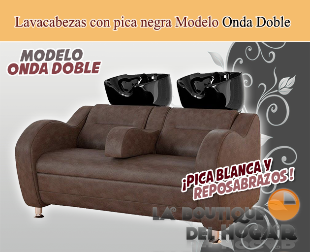 Lavacabezas Onda Doble con pica negra Modelo NBB-PM06 - Color Marrón Grisáceo