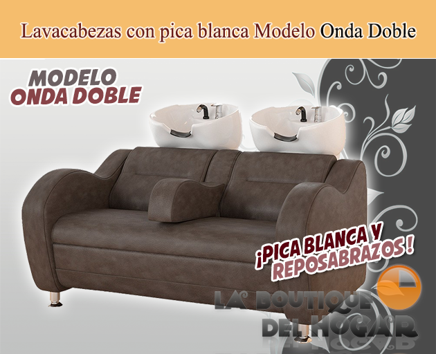 Lavacabezas Onda Doble con pica blanca Modelo NBB-PM06 - Color Marrón Grisáceo