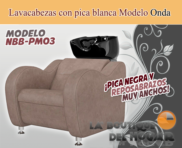 Lavacabezas Onda con pica blanca Modelo NBB-PM03 - Color Marrón Grisáceo