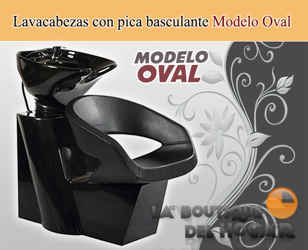 Lavacabezas con pica blanca y asiento ergonómico Modelo Oval