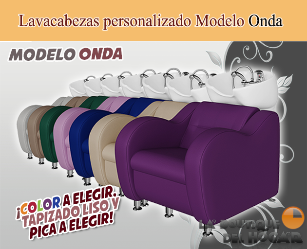Lavacabezas con respaldo ergonómico Onda Modelo NBB-PM03 - Color y pica personalizada
