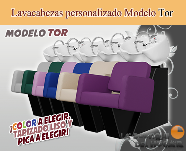 Lavacabezas con respaldo ergonómico Modelo Tor - Color y pica personalizada