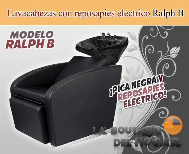 Lavacabezas Gama Alta con pica blanca y reposapies eléctrico Modelo Ralph B