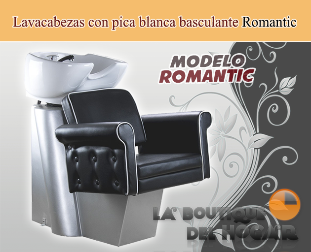 Lavacabezas Clásico con pica blanca y respaldo ergonómico Modelo Romantic