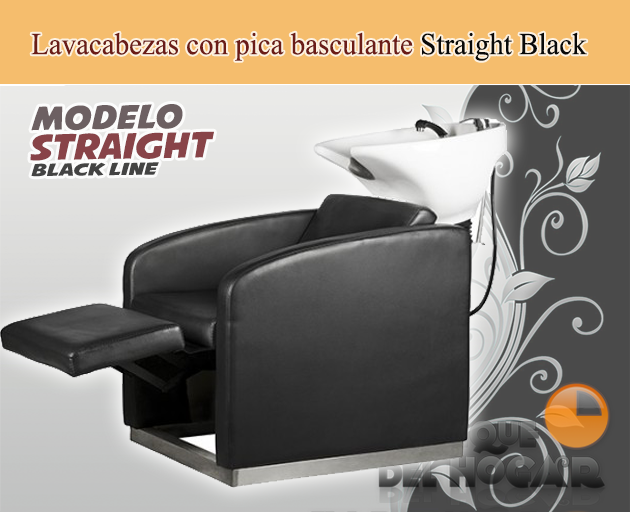 Lavacabezas con pica blanca y respaldo ergonómico Modelo Straight Line Black