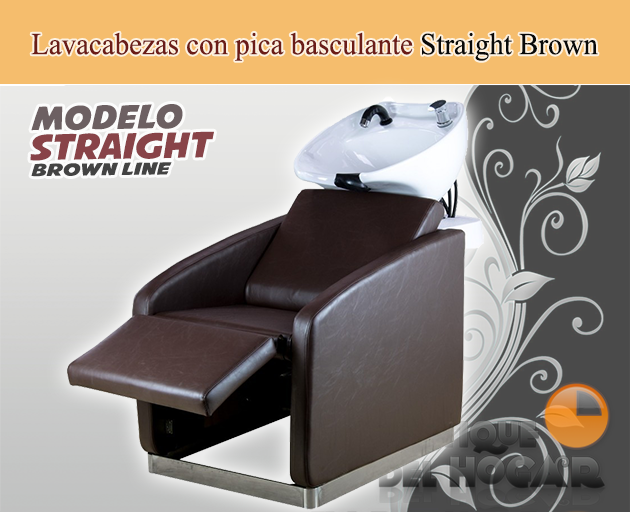 Lavacabezas con pica blanca y respaldo ergonómico Modelo Straight Line Brown