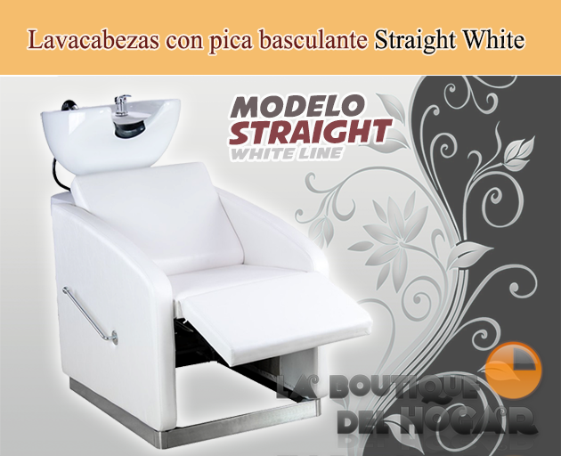 Lavacabezas con pica blanca y respaldo ergonómico Modelo Straight Line White