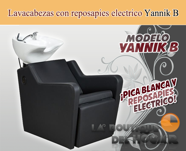 Lavacabezas Gama Alta con pica blanca y reposapies eléctrico Modelo Yannik B