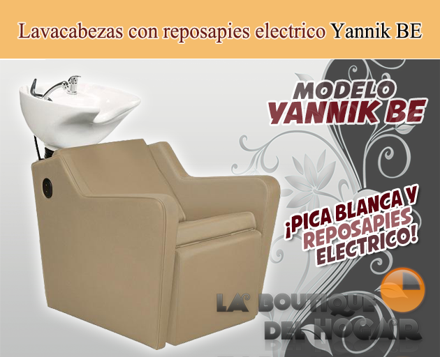 Lavacabezas Gama Alta con pica blanca y reposapies eléctrico Modelo Yannik BE